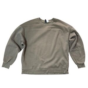 H&M Women Khaki Graphic Sweatshirt New York Los Angeles Chicago Size S